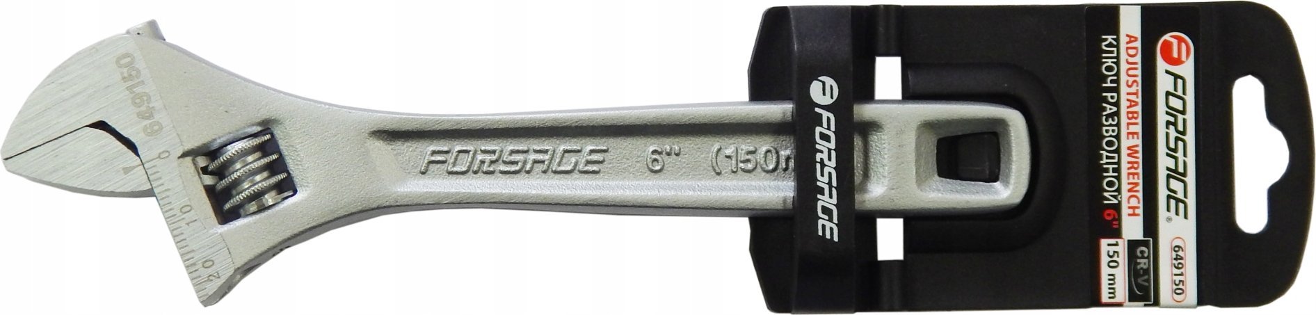 Forsage KLUCZ PŁASKI NASTAWNY CHROMOWANY 6''-150 150mm(chwytak 0-20mm), z plastikowym uchwytem