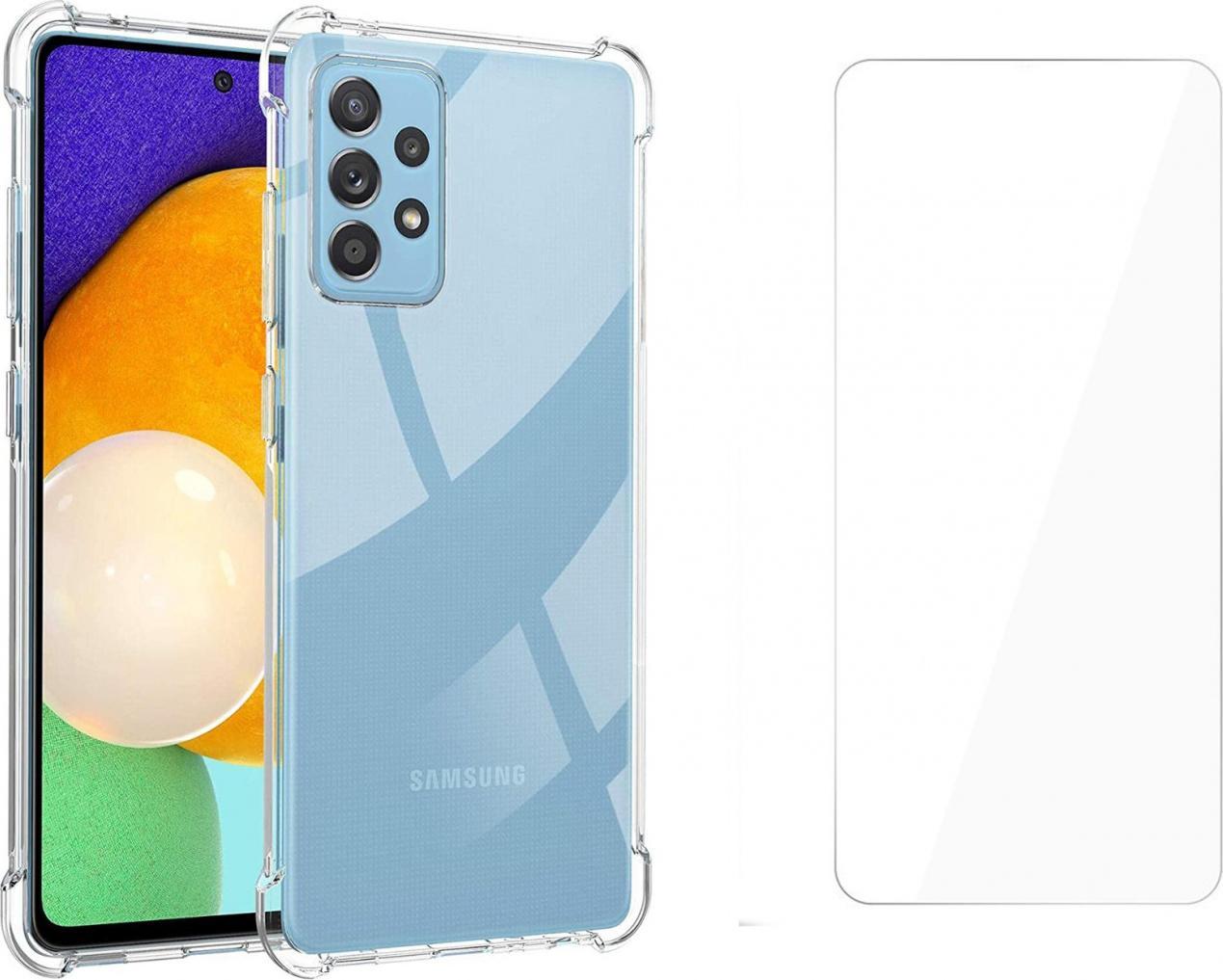 Braders Etui żelowe A-shock + Szkło Hartowane Płaskie do Samsung Galaxy A52 4G / 5G
