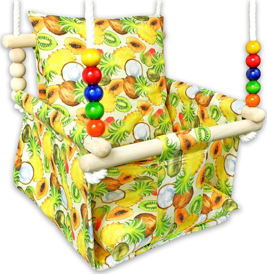 Huśtawka Elior Drewniana huśtawka dla dzieci w owoce - Kabana