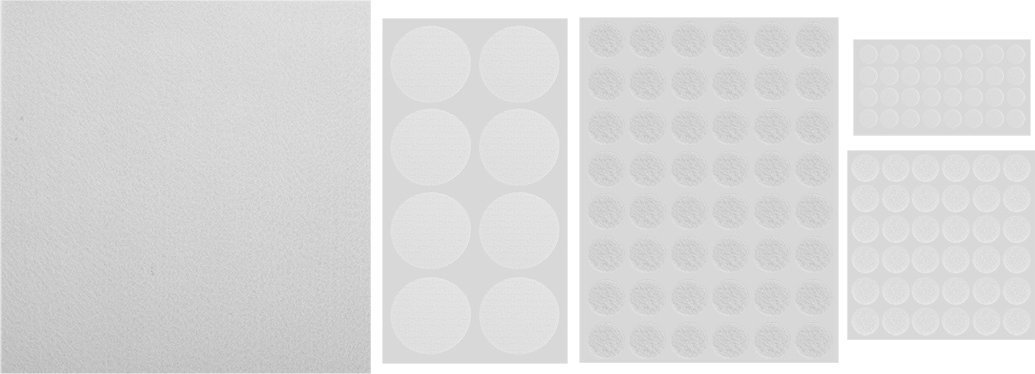 Topex Podkładki filcowe i piankowe EVA samoprzylepne, białe, 125 szt.