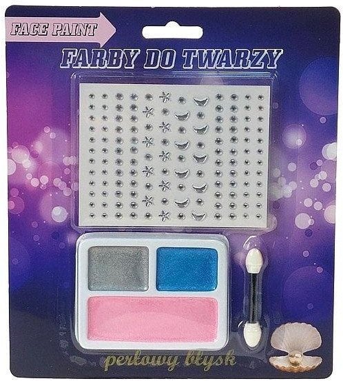 Farby do malowania twarzy perłowe z naklejkami