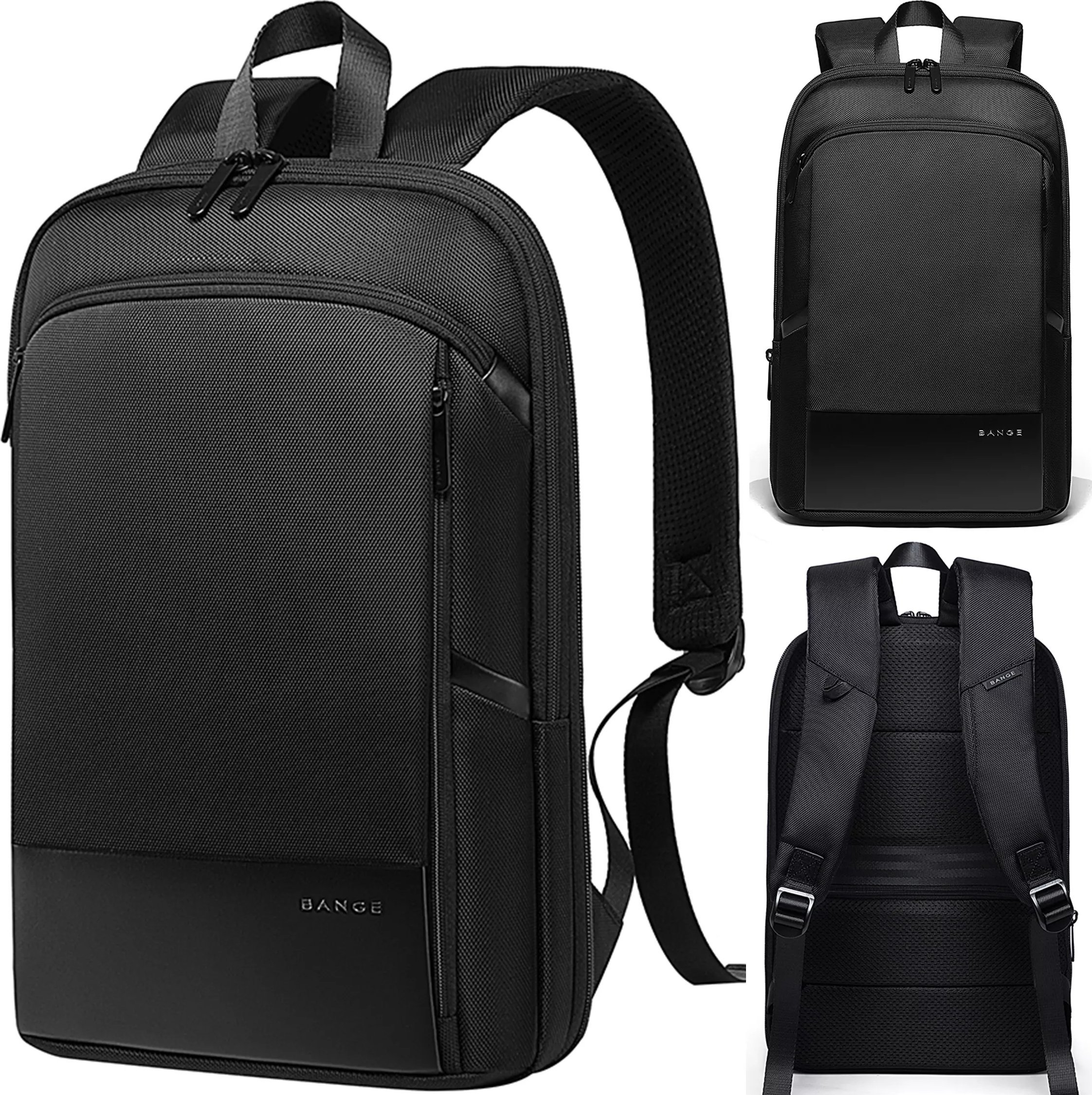Plecak wodoodporny Bange na laptopa 15.6" miejski podróżny 43x31x7 cm do pracy samolotu męski damski Czarny