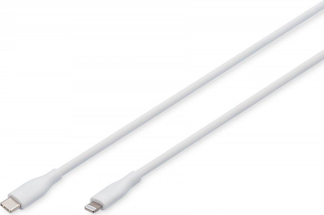 Digitus USB Silicone charging cable, USB-C - Lightning 2m, USB 2.0, 60W, white