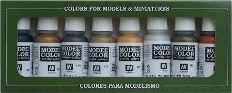 Vallejo Vallejo: 70.118 - Model Color - Effects - Metallic Colors (8 x 18 ml)