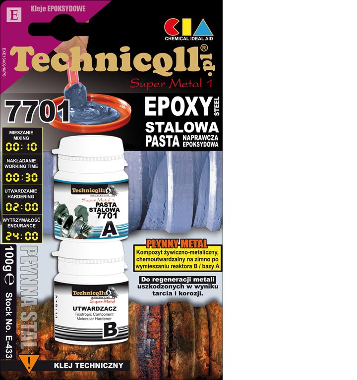 Technicqll Pasta epoksydowa stalowa Super Metal 1 7701 100g E-433