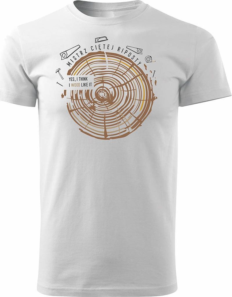 Topslang Koszulka dla stolarza drwala męska biała Regular XL