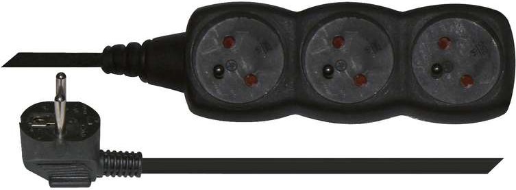 Emos Przedłużacz z uziemieniem 3 gniazda 3m czarny (PC0313)