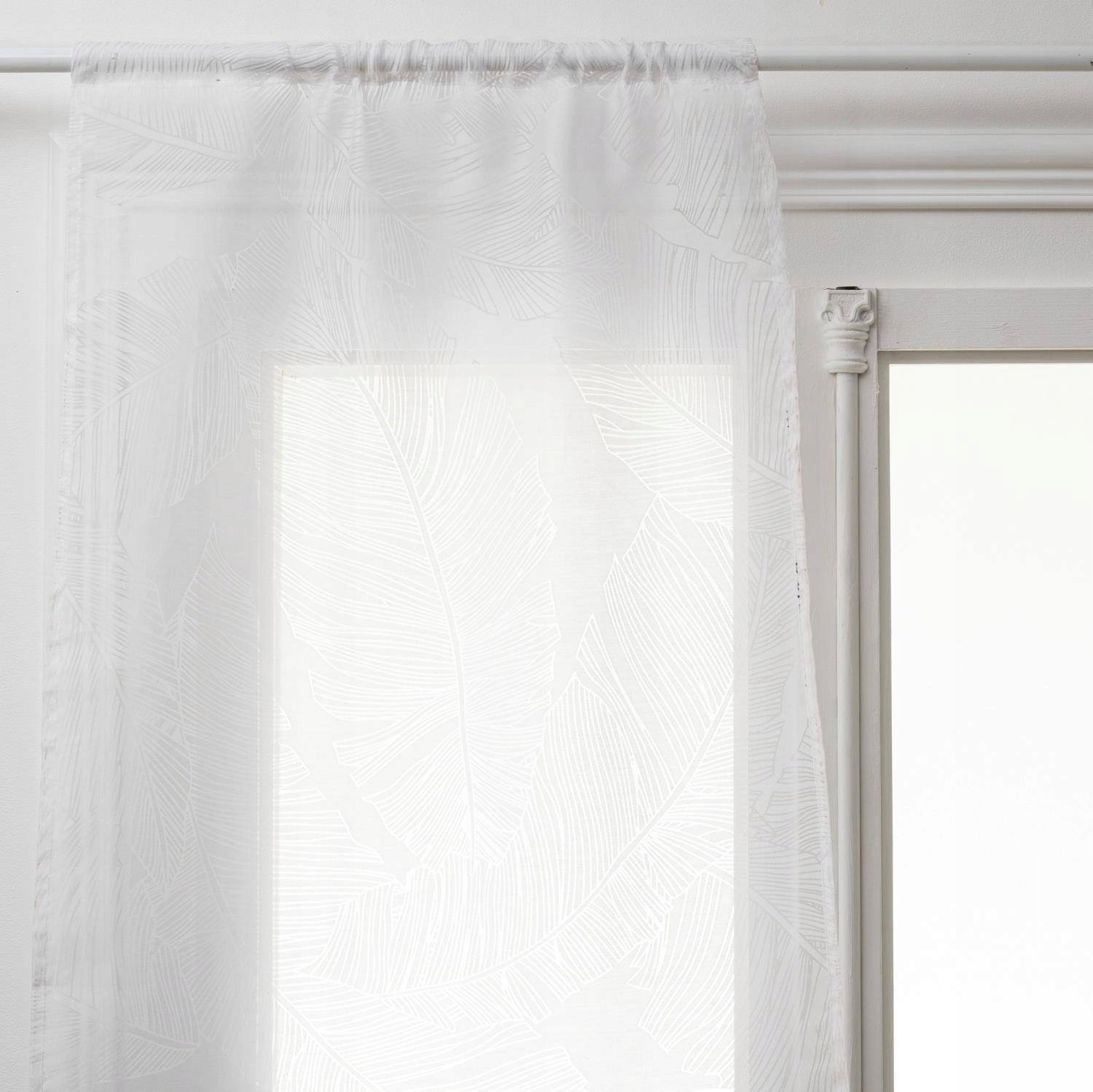 Atmosphera Firanki kuchenne krótkie Leaf, wzór liści, 2 sztuki, 60 x 90 cm