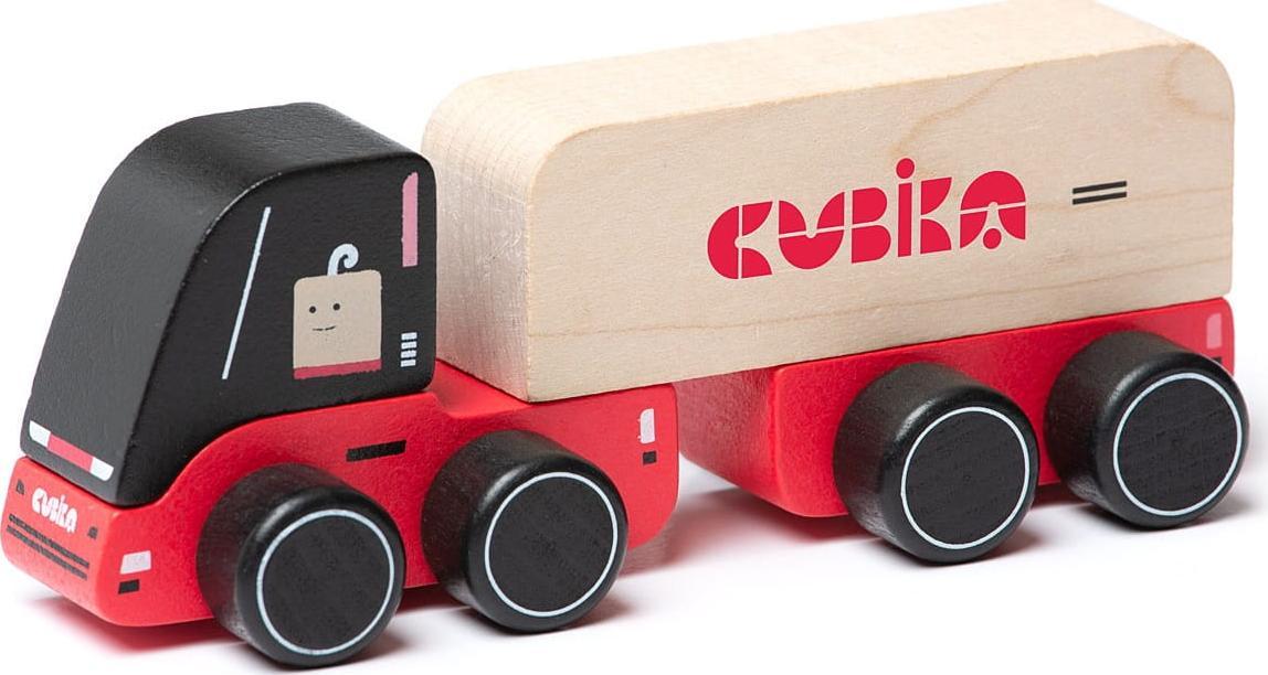 Cubika Drewniana Ciężarówka czerwona 18m+