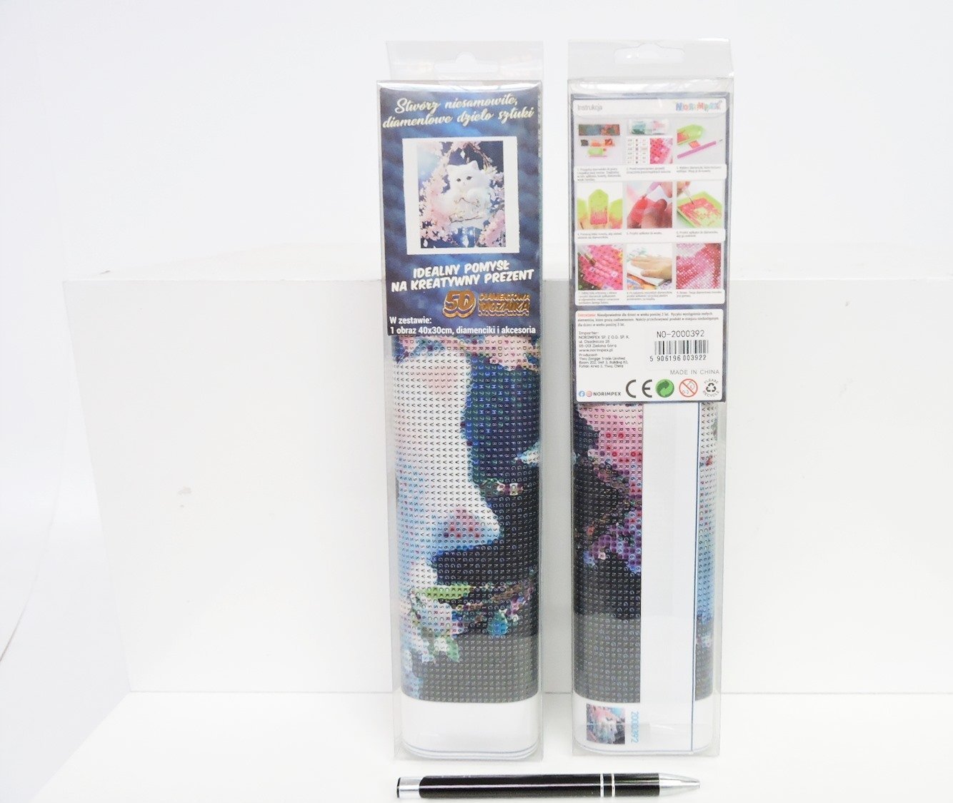 Norimpex Diamentowa mozaika Biały kotek 30x40cm 2000392