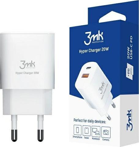 Ładowarka 3MK Hyper Charger 20W Biały 1x USB-A 1x USB-C 3 A