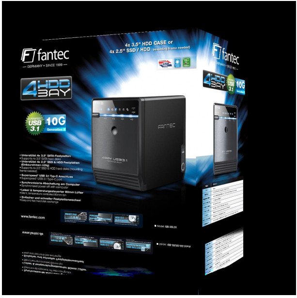 Fantec Fantec FANTEC QB-35U31 CASE BLACK/4X3.5IN SATA USB 3.1 10 GBITS