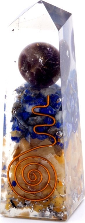 Art-Pol Obelisk Orgonit - Lapis i Żółty Awenturyn