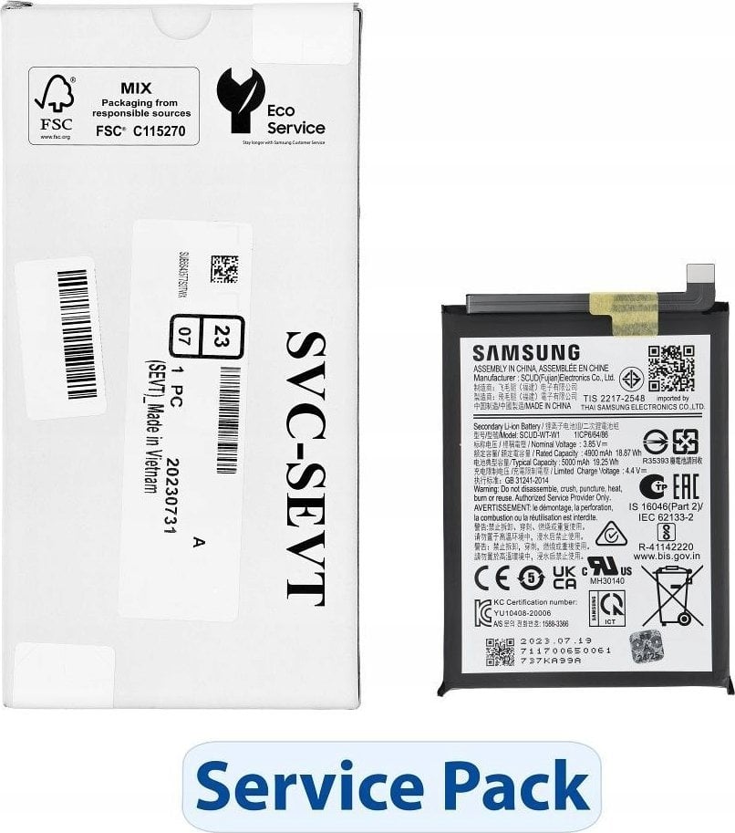 Bateria Samsung ServicePack Bateria EB-BA226ABY do SAMSUNG A22 5G A226B GH81-20698A