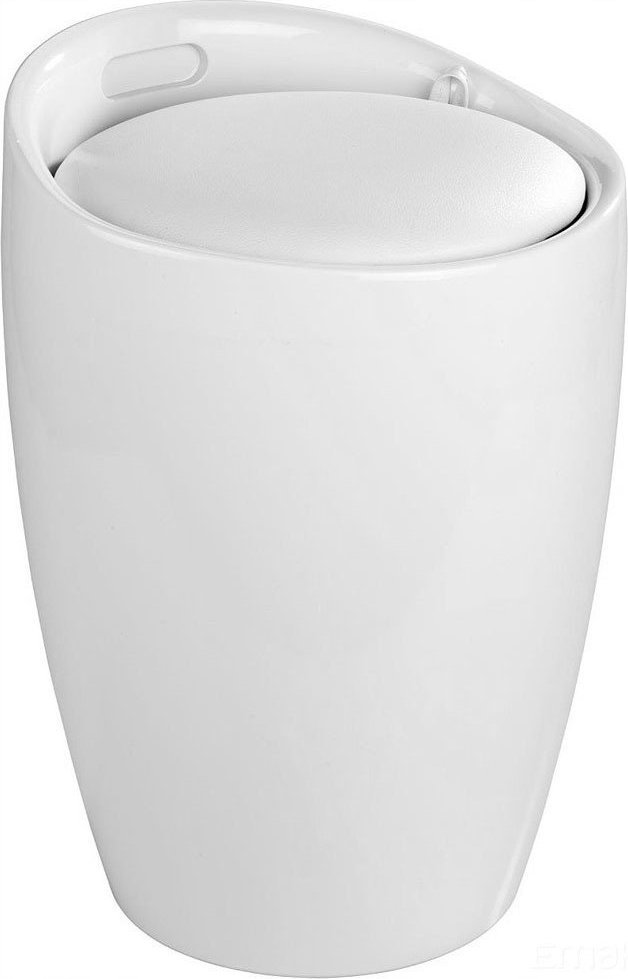 Kosz na pranie Wenko Kosz na pranie z siedziskiem CANDY, biały, 2w1, WENKO