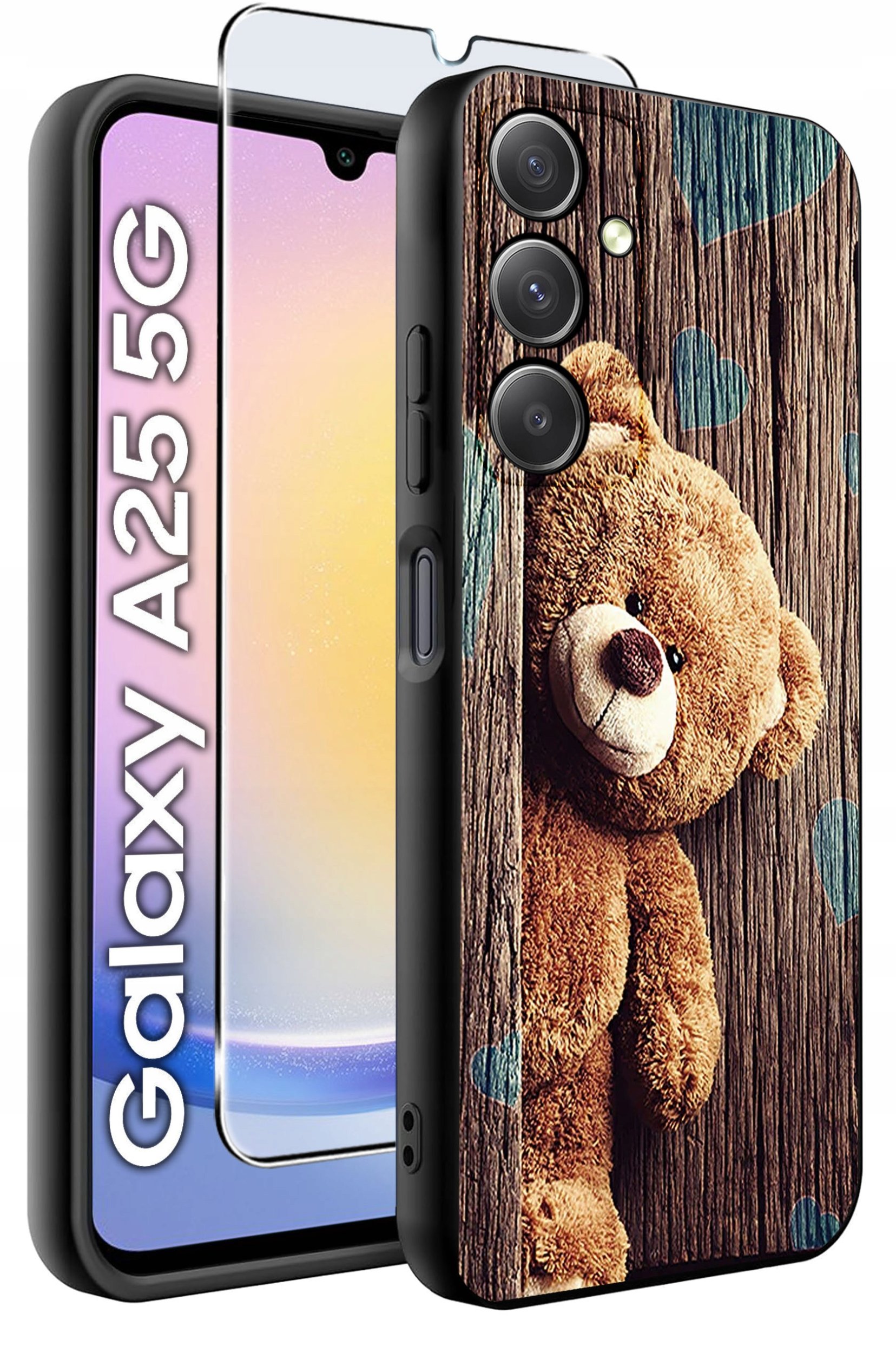 krainaGSM ETUI do Samsung A25 5G wzory | SILIKONOWE MATT CASE + SZKŁO HARTOWANE 9H