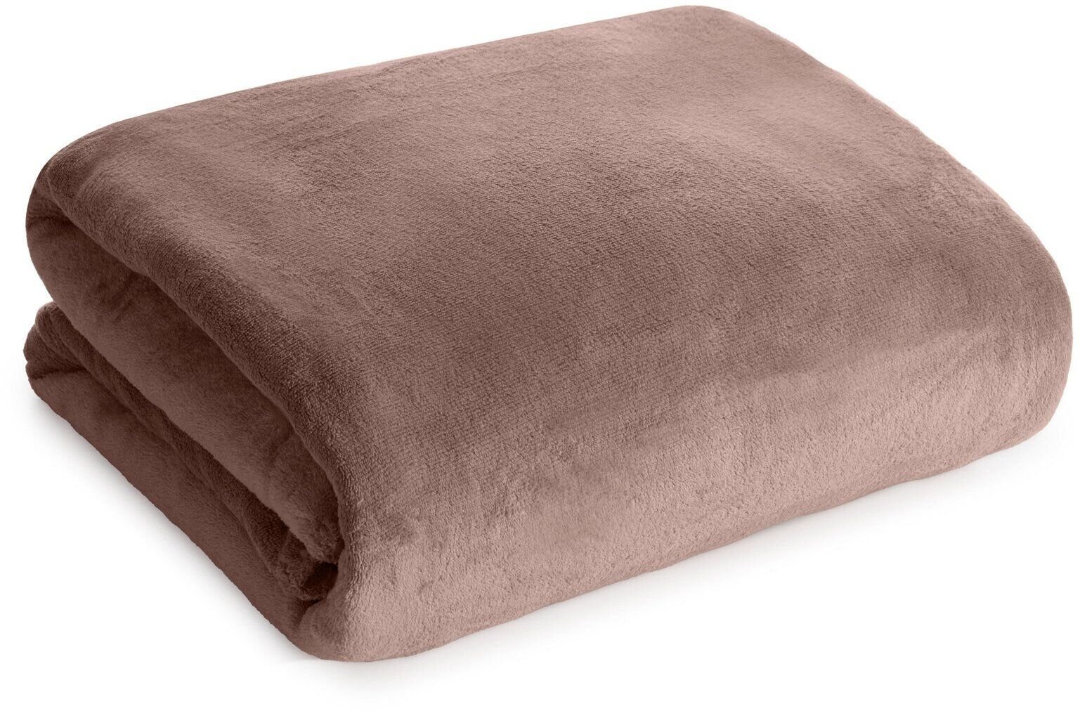 Koc flano TEDY dwustronny 200x220 cm mocha tkanina barankowa