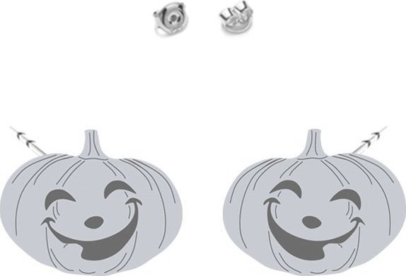 MEJK Jewellery Kolczyki Srebrne z Dynią Halloween