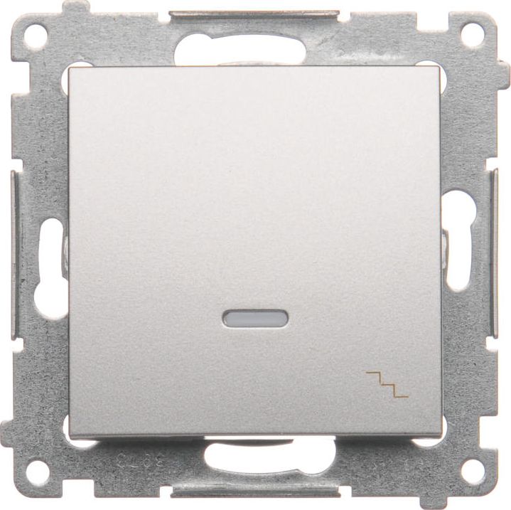 Kontakt-Simon Łącznik schodowy z podświetleniem srebrny mat - DW6L.01/43