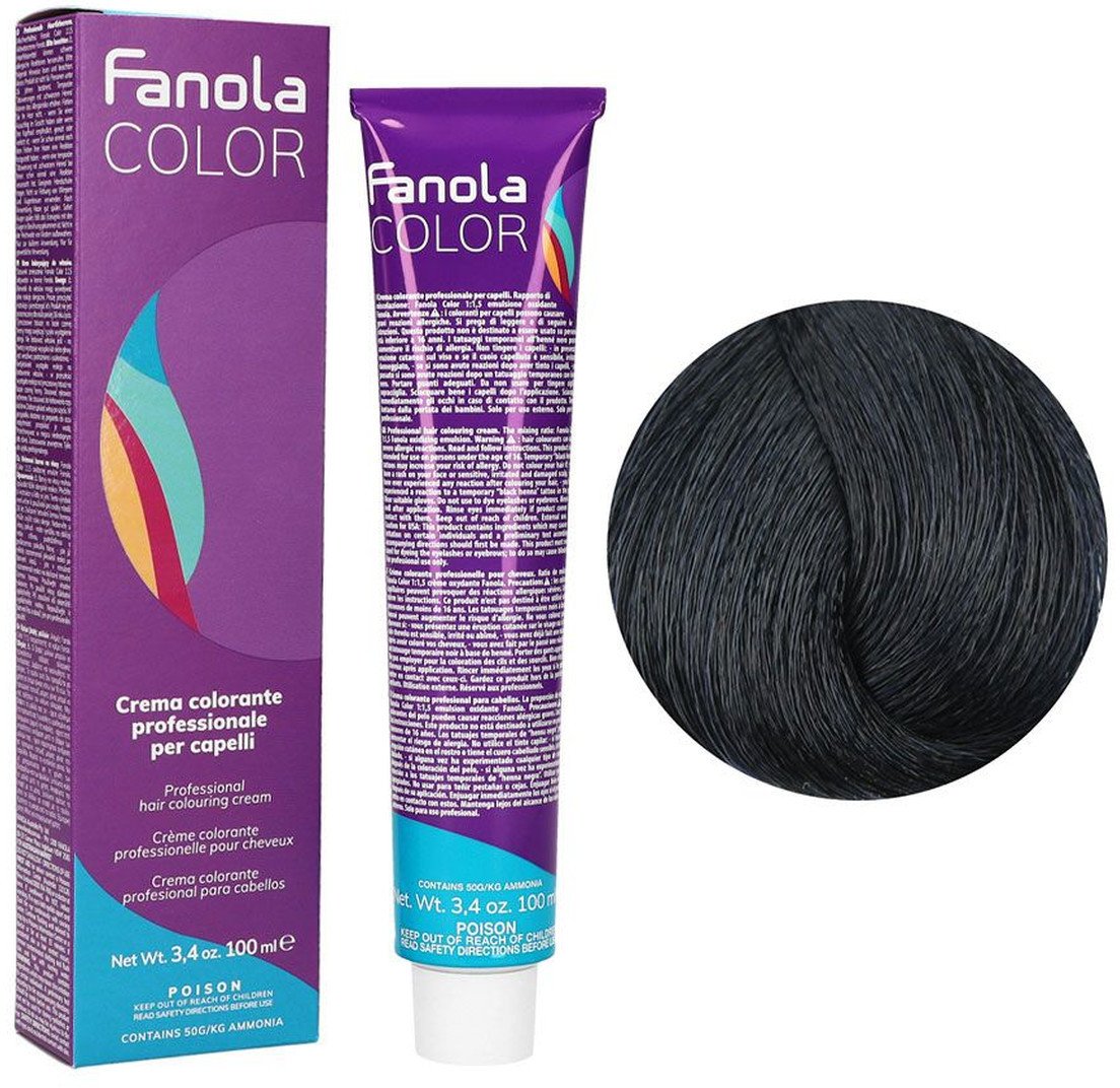 Fanola Color Krem koloryzujący Farba do włosów 100ml Black (1.0)