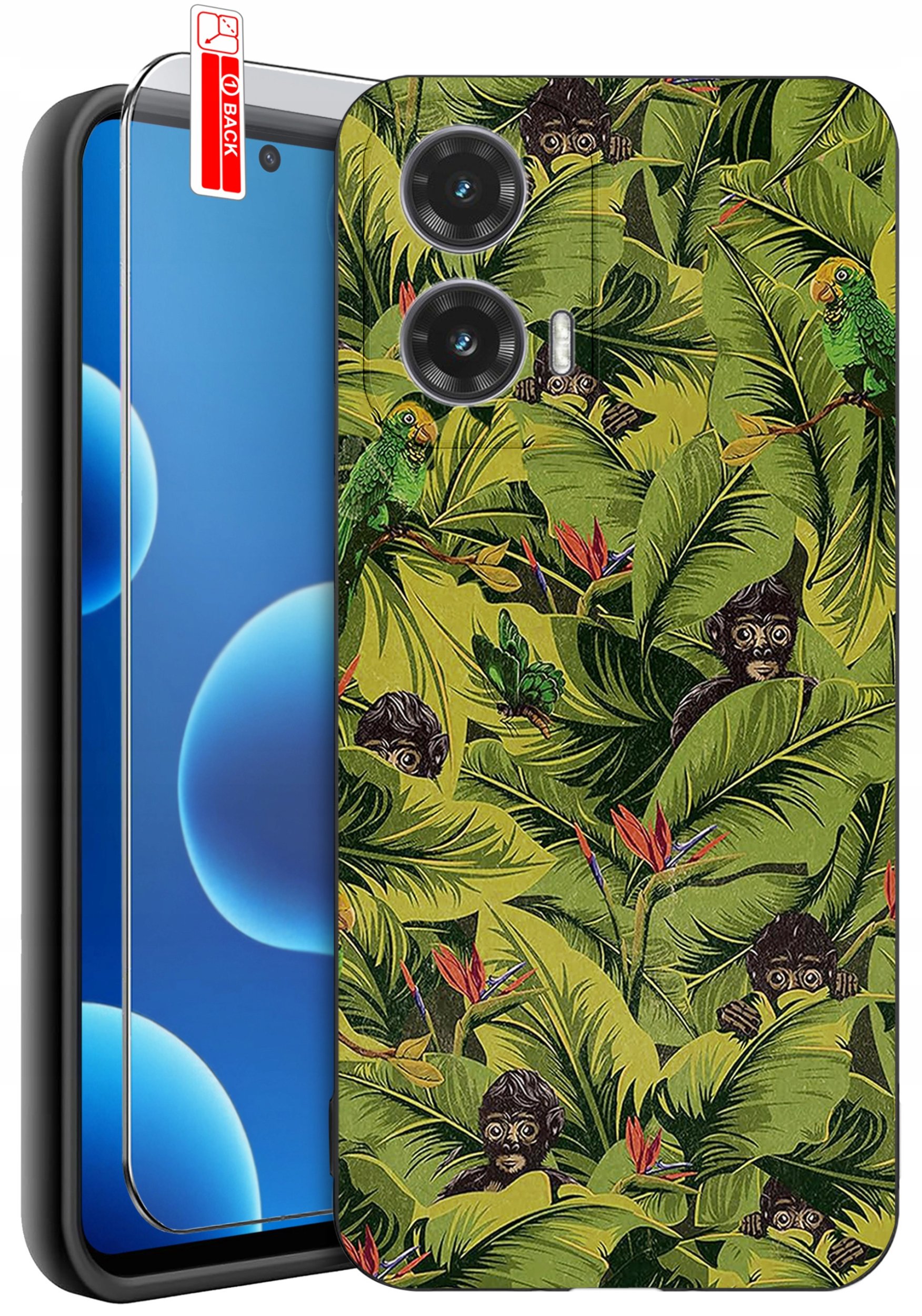 ETUI do Motorola Moto G45 5G | WZORY | SILIKONOWE MATT CASE + SZKŁO 9H