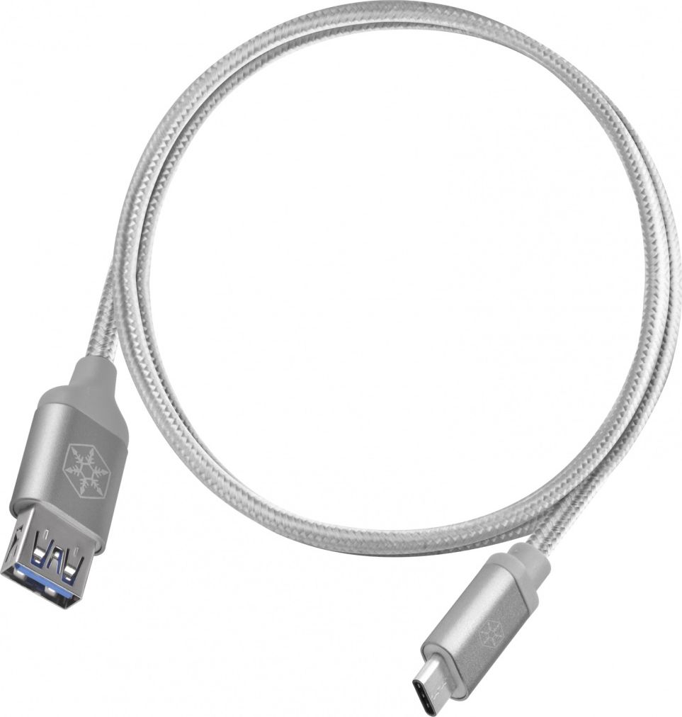 Kabel USB SilverStone USB-A - USB-C 0.5 m Srebrny (52034)