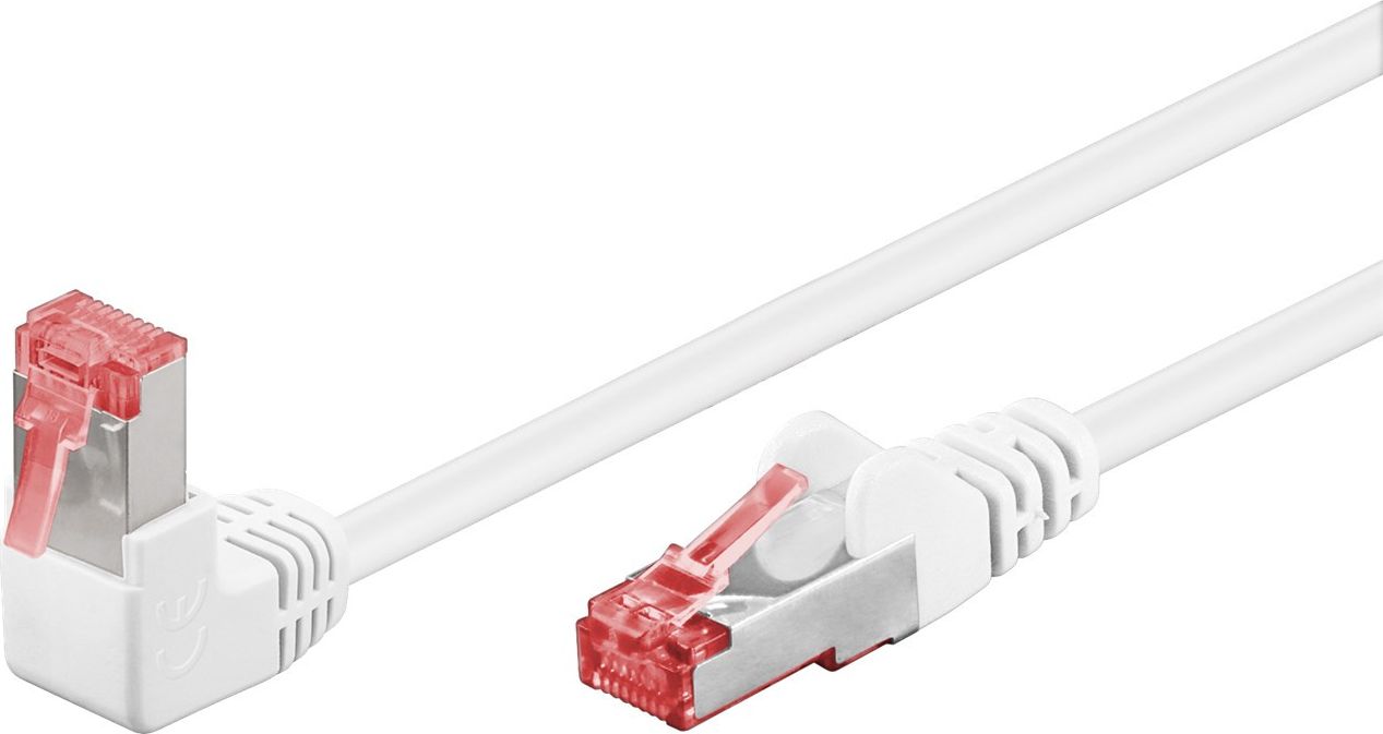 Goobay GOOBAY Patchcord S/FTP Kat. 6 Prosty / Kątowy 90 Biały 3m