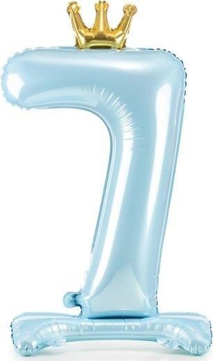 Stojący balon foliowy 7 błękitny 84cm