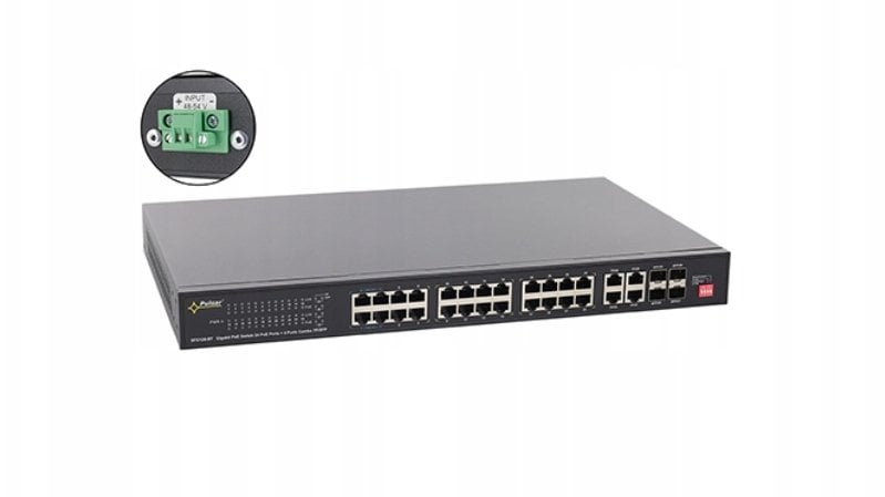 SFG128WP-BT PULSAR Switch PoE 6-portowy Gigabit Ethernet 2x SFP 4x PoE++