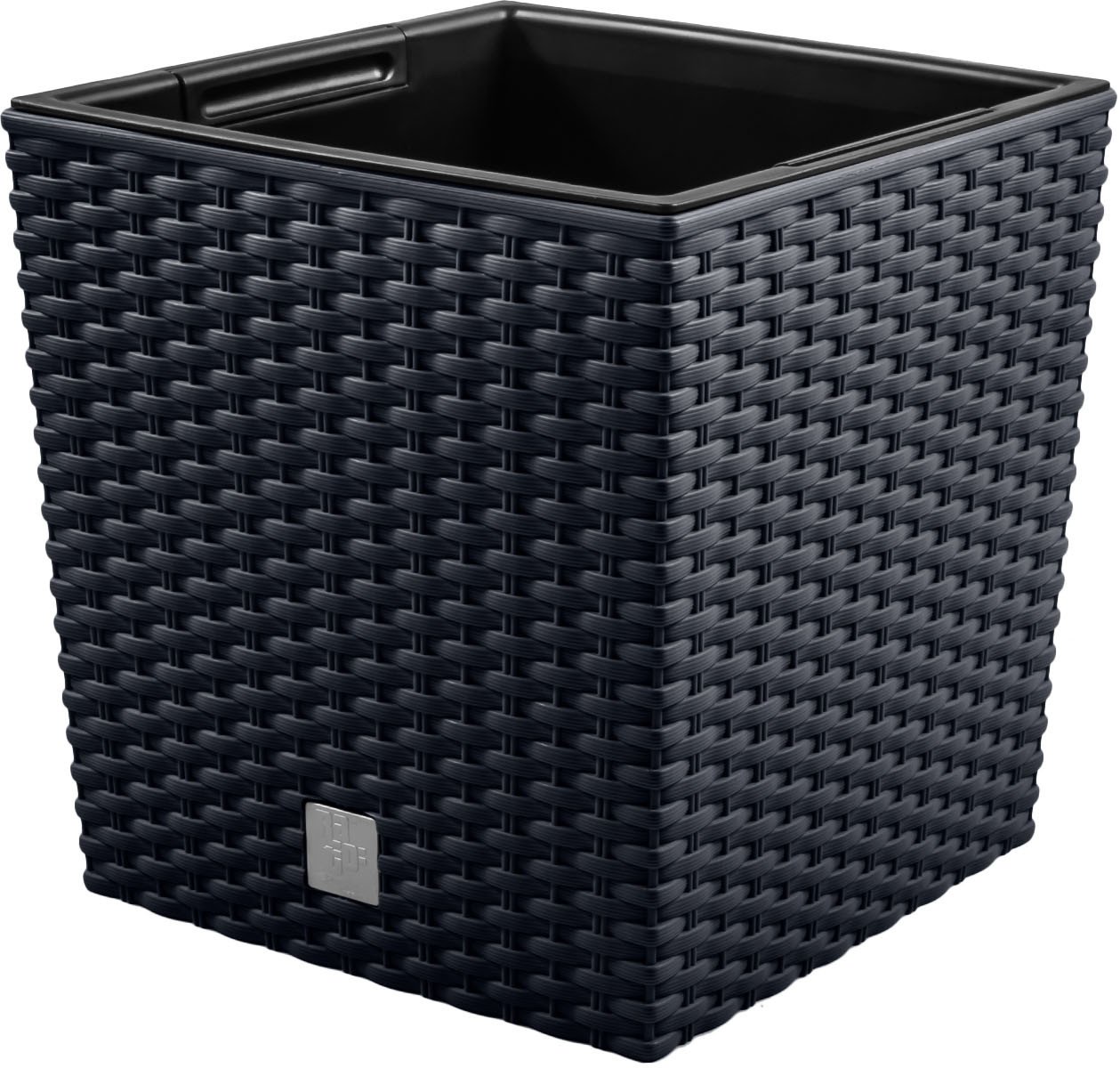 Prosperplast Doniczka RATO niska DRTS400L z wkładem | Antracyt, Prosperplast, Kształt Kwadratowy, Wymiary 40x40x41 cm