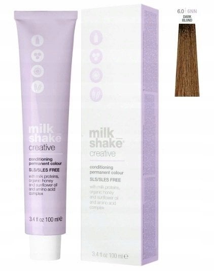 Milk Shake, Creative, SLS/SLES-Free, Permanent Hair Dye, 6.0 Dark Blond, 100 ml For Women