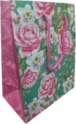 Torebka ozdobna 35x37x12cm brokat róże FRESH