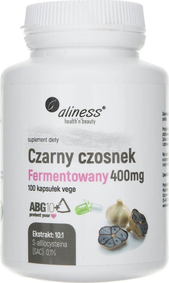 Aliness Aliness Czarny czosnek fermentowany ABG10+ 400 mg - 100 kapsułek