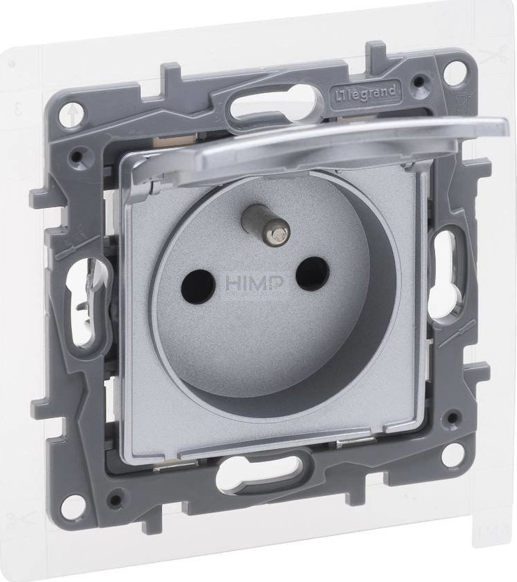 Legrand Niloe Selection Gniazdo 2p+z IP44 16A 250V z przesłoną, zaciski śrubowe aluminium 762137