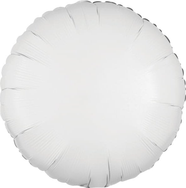 AMSCAN Balon foliowy metalik biały okrągły 43cm luzem 9914089-92