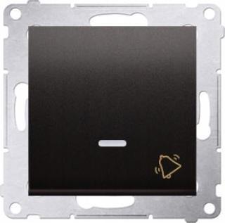 Kontakt-Simon Simon 54 Przycisk dzwonek” z podświetleniem LED (moduł) 10AX 250V szybkozłącza czarny mat DD1L.01/49