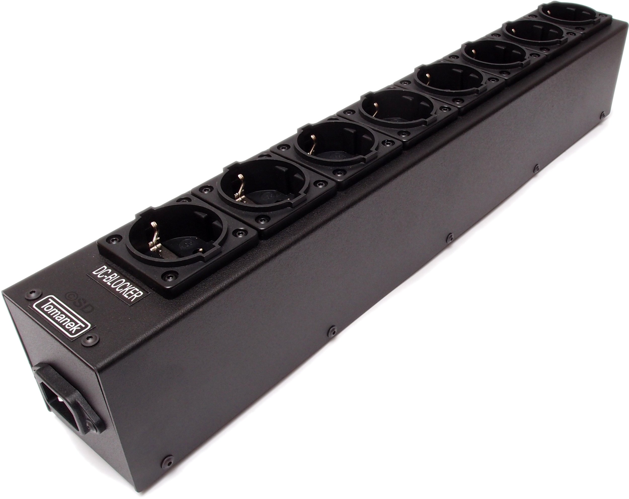 Tomanek TAP8S+ - listwa zasilająca SLIM jednorzędowa do sprzętu audio z filtrem sieci oraz dc blockerem
