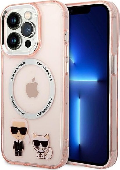 Karl Lagerfeld Karl Lagerfeld KLHMP14XHKCP iPhone 14 Pro Max 6,7" hardcase różowy/pink Karl & Choupette Aluminium Magsafe NoSize