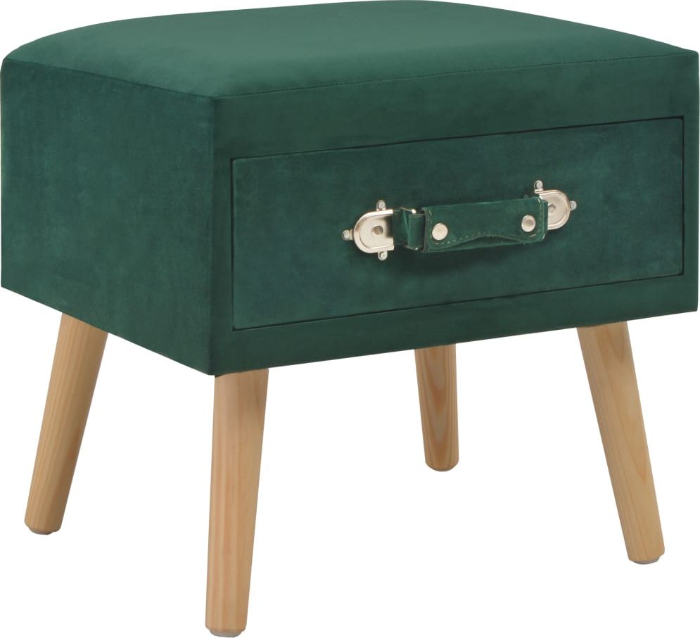 vidaXL Szafka nocna, zielona, 40x35x40 cm, aksamitna