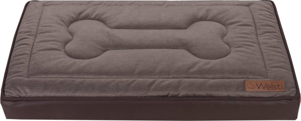 Welsti Legowisko ortopedyczne materac dla psa Welsti brązowy kość M 70x50 antypoślizgowy