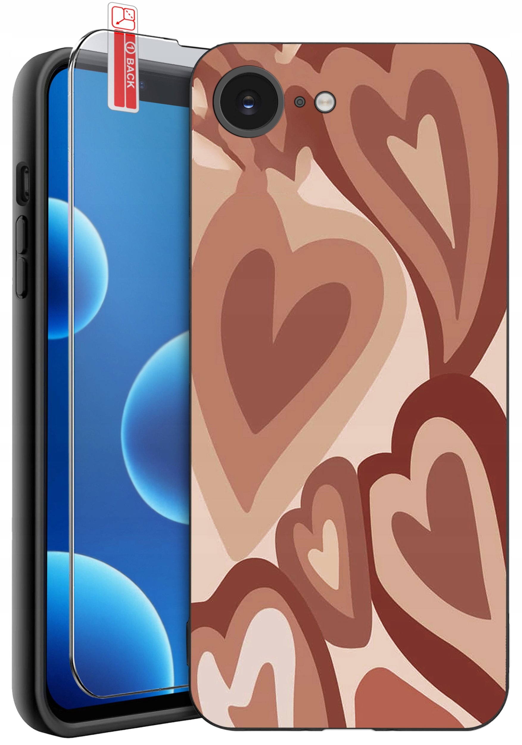 ETUI do iPhone 16e | WZORY | SILIKONOWE MATT CASE + SZKŁO 9H