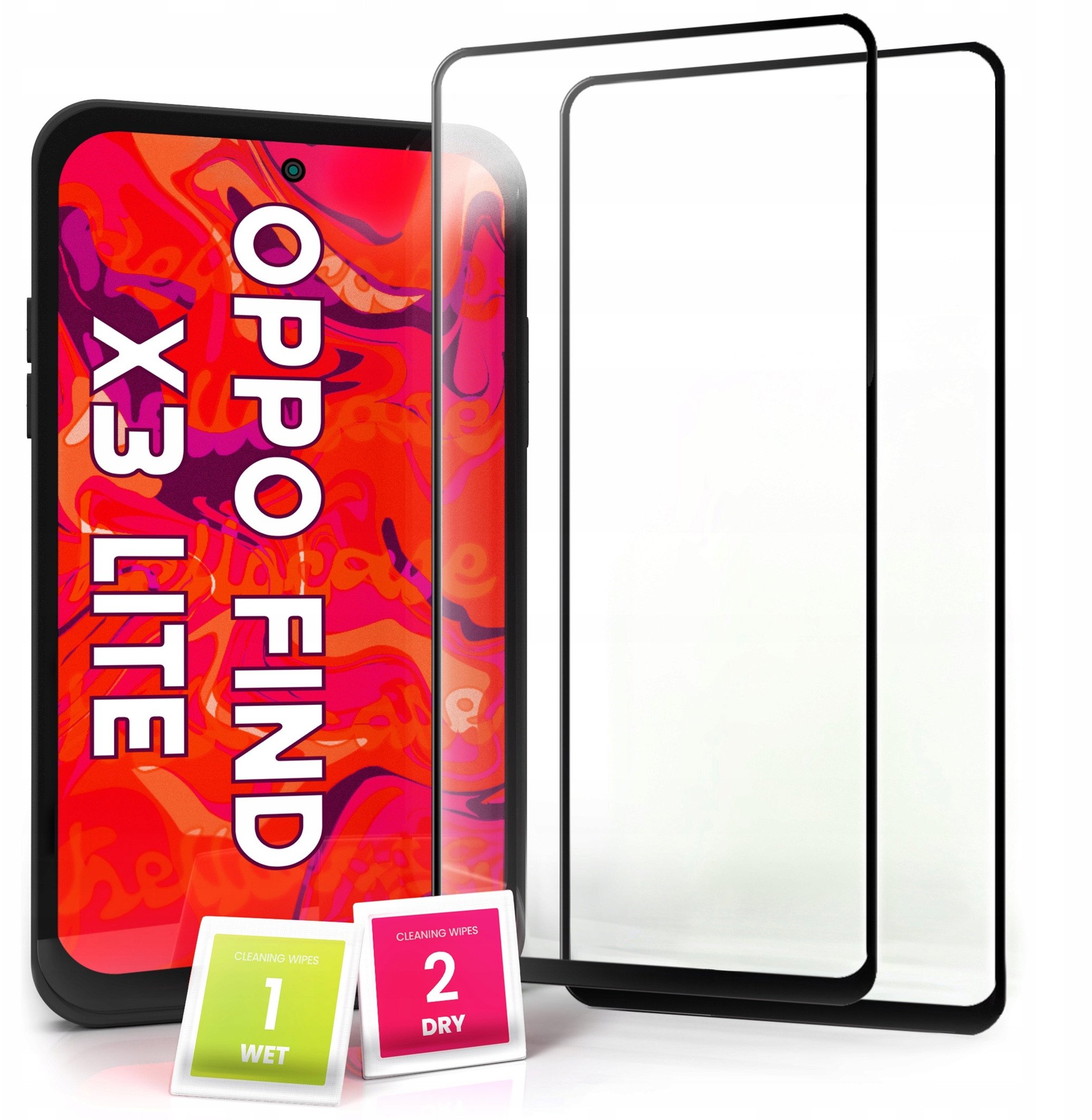 2-PAK Szkło Hartowane do Oppo Find X3 Lite (Pełne 5D, Curved, Zakrzywione)