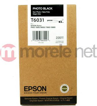 Tusz Epson Wkład atramentowy Czarny Stylus do 7800/7880/9800/9880 photo (220ml) (C13T603100)