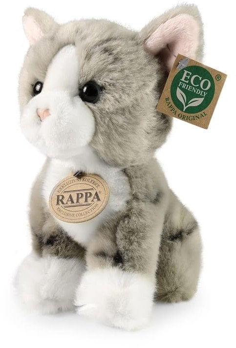 Rappa - Pluszowa maskotka siedzący szary Kot 18 cm Eco-Friendly