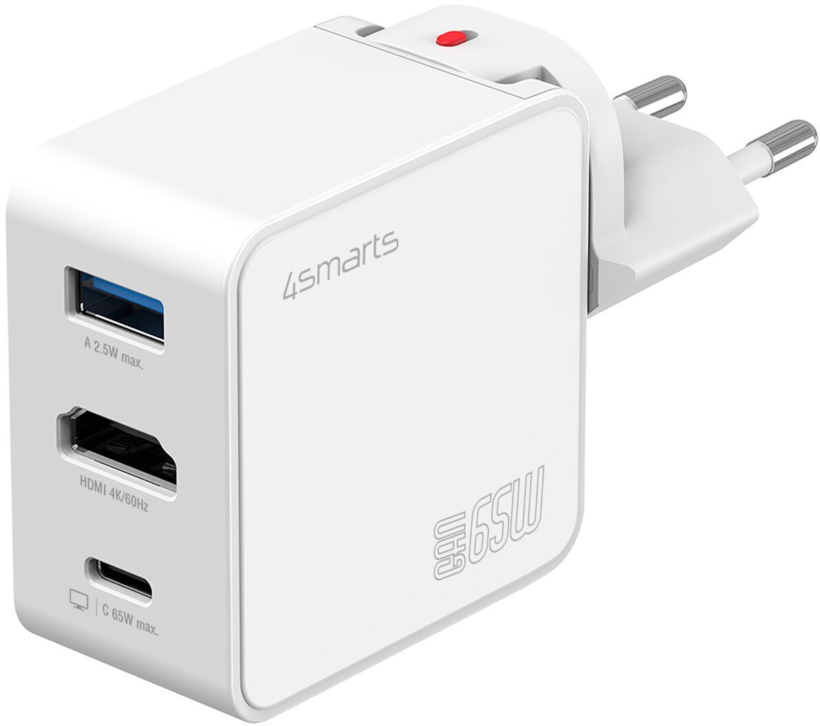 Ładowarka 4smarts Ładowarka sieciowa GaN Flex HDMI 65W biały