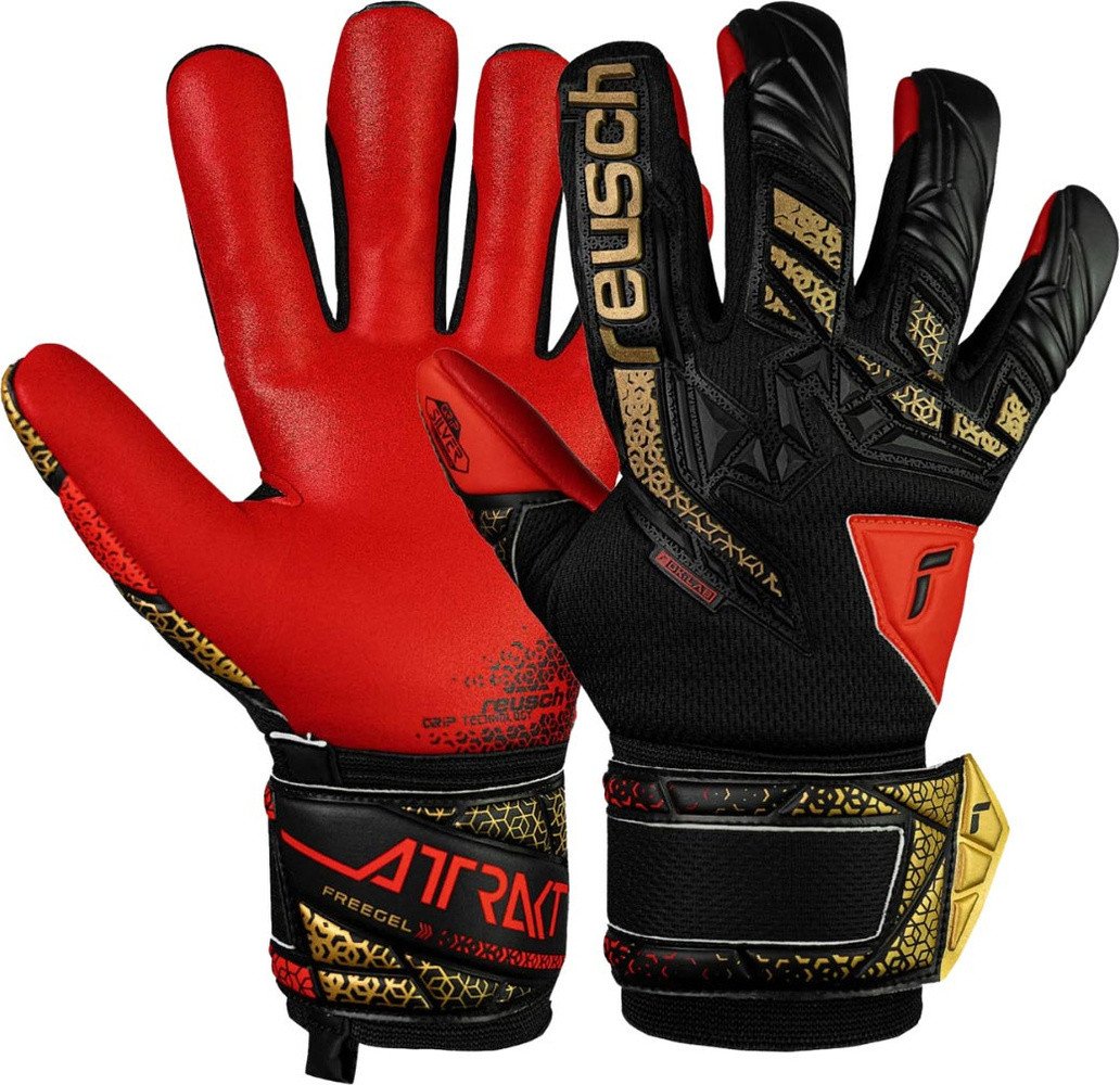 Rękawice bramkarskie Reusch Attrakt Freegel Silver Junior czerwono-czarne 5572235 7075 6,5