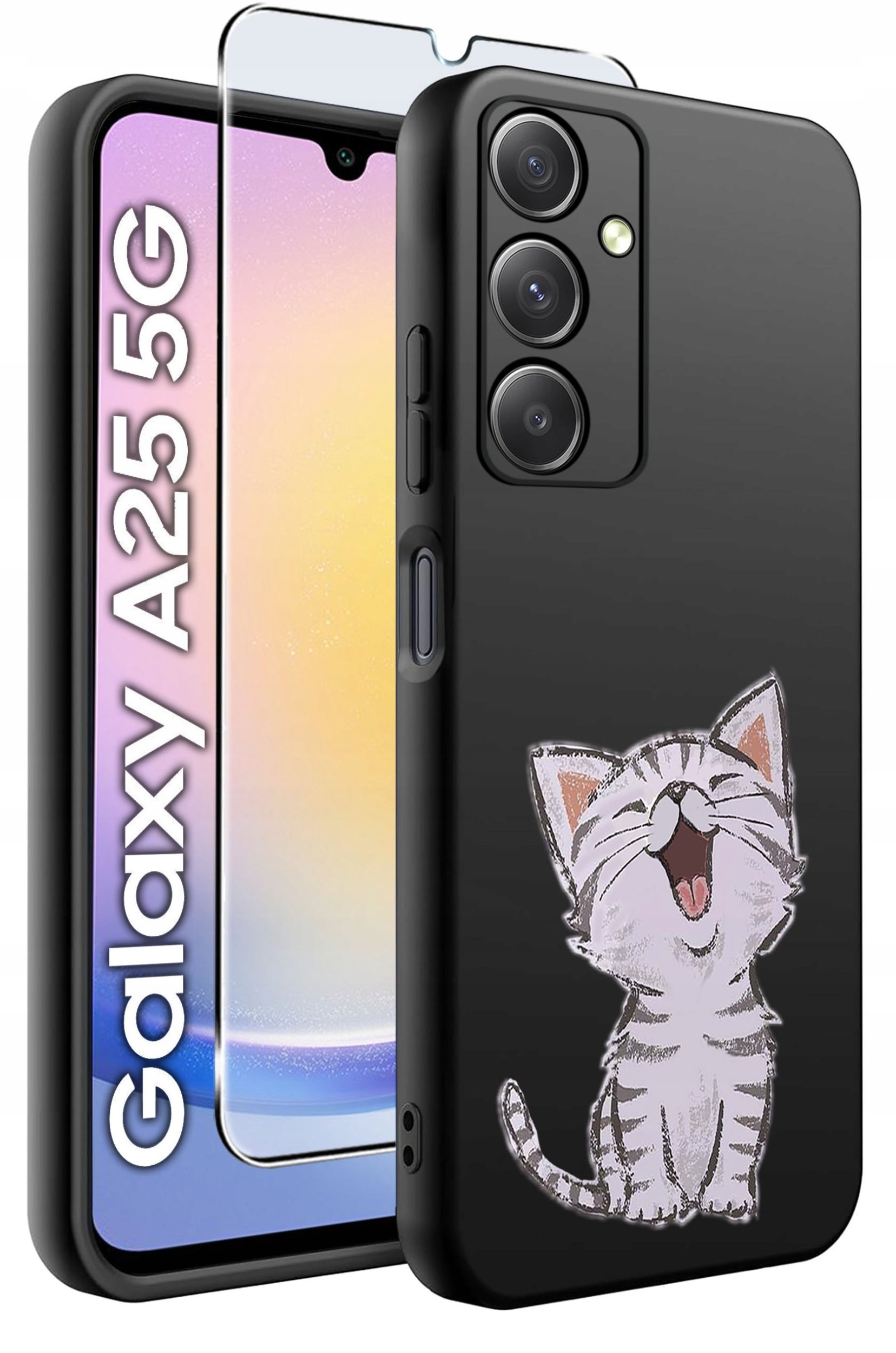 ETUI do Samsung A25 5G WZORY | SILIKONOWE MATT CASE + SZKŁO HARTOWANE 9H