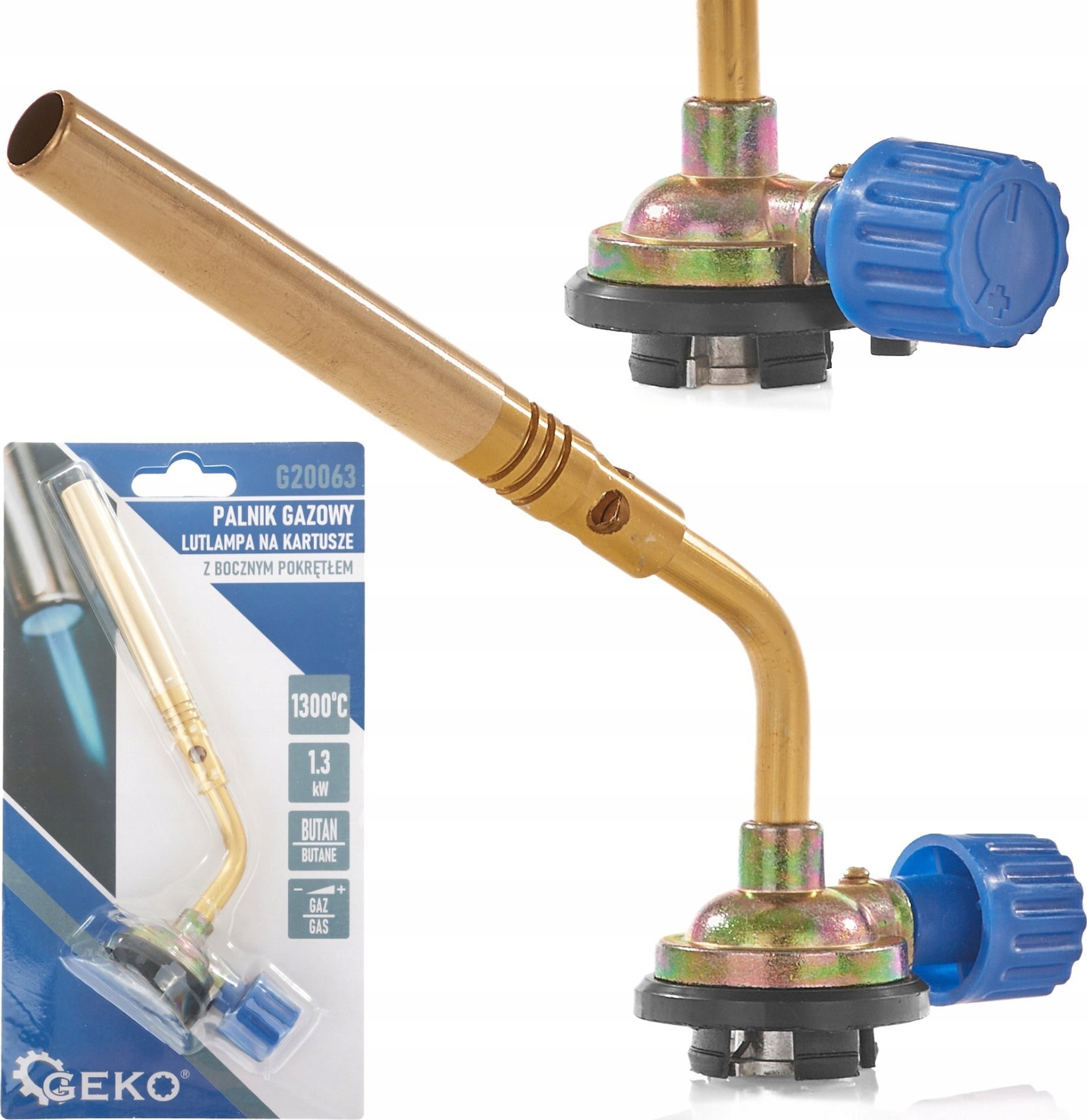 Geko Palnik gazowy - lutlampa na kartusze z bocznym pokrętłem (100)
