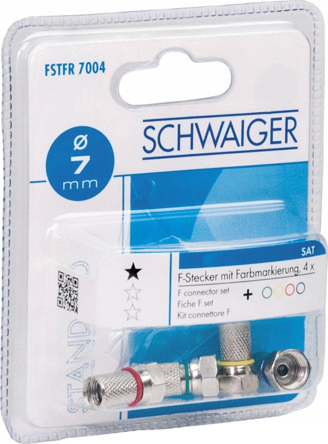 Schwaiger FSTFR7004 531, F-type, Silver, Blister, 4 pc(s)