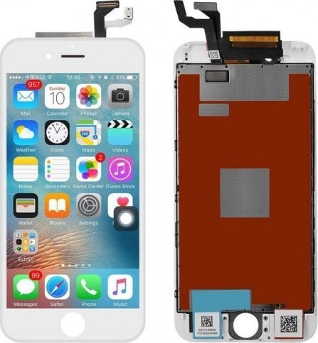 Renov8 Display LCD + Touch Screen for iPhone 6s (LG) + Glass & Flat cable (OEM) - White